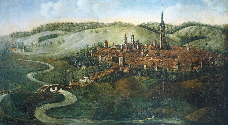 oil-painting of Hersfeld, painted from Conrad Schnuphaseim in